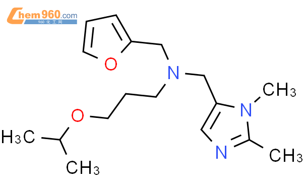 N-(2-呋喃甲基)-1,2-二甲基-N-[3-(1-甲基乙氧基)丙基]-1H-咪唑-5-甲胺結構式