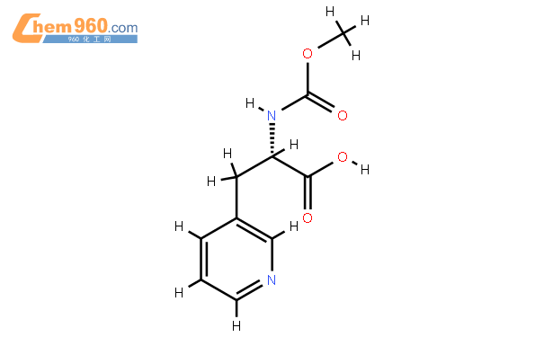 (S)-2-((METHOXYCARBONYL)AMINO)-3-(PYRIDIN-3-YL)PROPANOIC ACID結構式