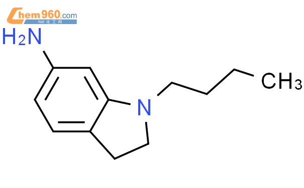 1-丁基-2,3-二氫-1H-吲哚-6-胺結構式