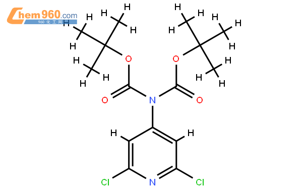 tert-butyl 4-((tert-butoxycarbonyl)amino)-2,6-dichloronicotinate結構式