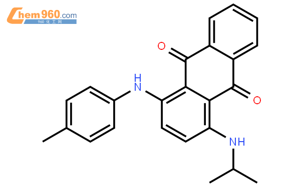 1(1-甲基乙基)氨基-4(4-甲基苯基)氨基-9,10-蒽二酮结构式