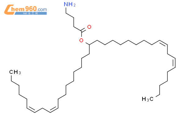 (10Z,13Z)-1-(9Z,12Z)-9,12-十八二烯-1-基-10,13-十一二烯-1-基4-氨基丁酸酯結構式