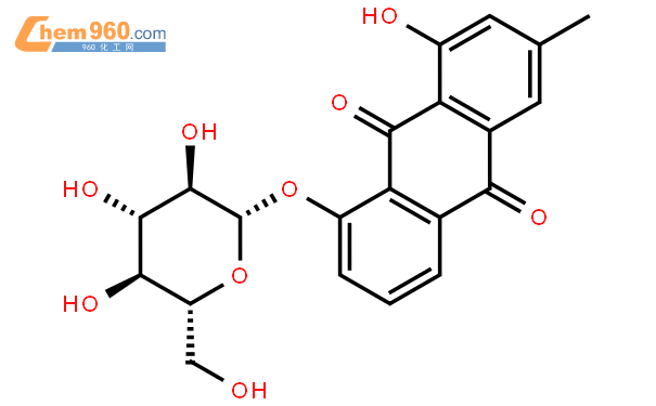 大黃酚-8-O-葡萄糖苷結構式