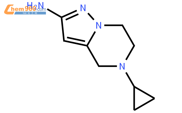 5-环丙基-4,5,6,7-四氢吡唑并[1,5-a]吡嗪-2-胺结构式