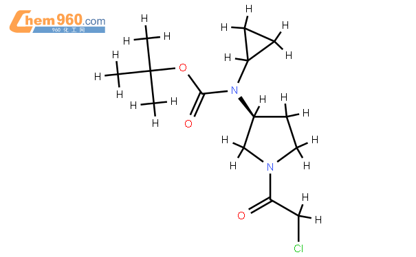 [(s)-1-(2-氯-乙酰基)-吡咯烷-3-基]-环丙基-氨基甲酸叔丁酯结构式