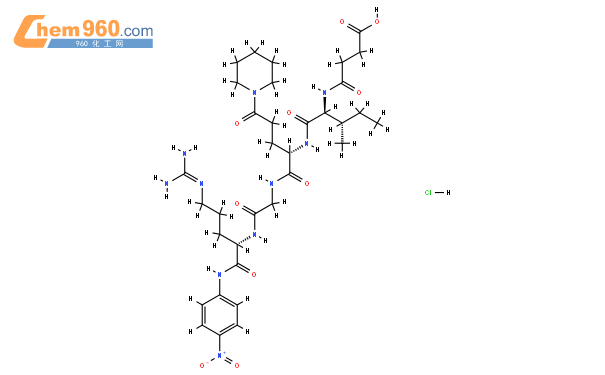 Suc-Ile-Glu(γ-pip)-Gly-Arg-pNA (hydrochloride)結構式