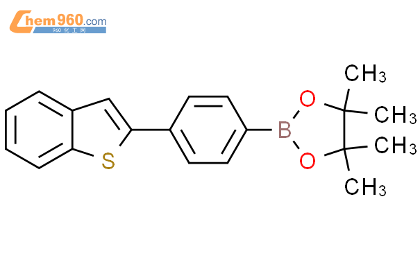 2-[4-(4,4,5,5-四甲基-1,3,2-二氧硼-2-基)苯基]苯并噻吩結構式