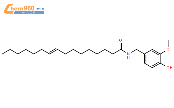 9-Hexadecenamide,N-[(4-hydroxy-3-methoxyphenyl)methyl]-, (Z)- (9CI)結構式