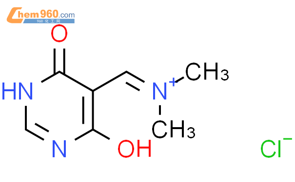 [(6-羥基-4-氧代-1,4-二氫嘧啶-5-基)亞甲基]二甲基銨氯化鹽結構式
