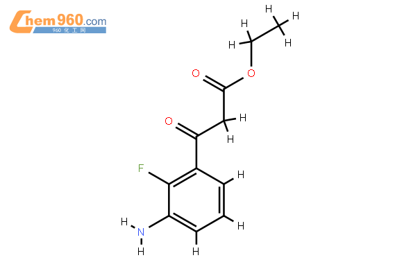 Ethyl 3-(3-amino-2-fluorophenyl)-3-oxopropanoate結構式