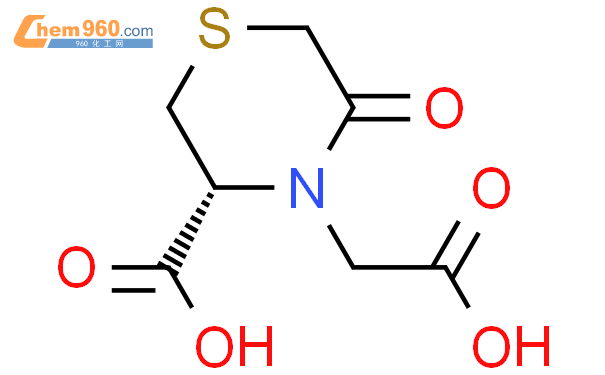 (3R)-3-羧基-5-氧代-4-硫代嗎啉乙酸結構式