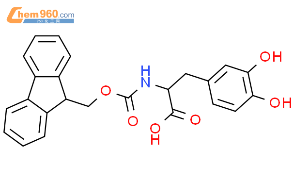 N-[(9H-芴-9-基甲氧基)羰基]-3-羥基酪氨酸結構式