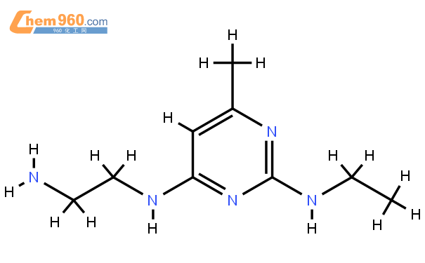 n4(2-aminoethyl-n2-ethyl-6-methylpyrimidine-2,4-diamine结构式