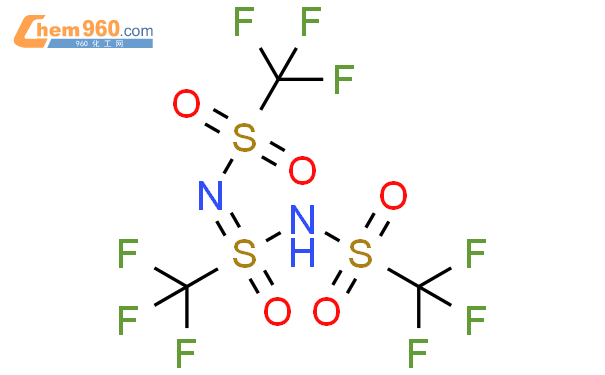 1,1,1-三氟-N-[S-(三氟甲基)-N-[(三氟甲基)磺?；鵠磺酰亞胺?；鵠-甲磺酰胺結構式