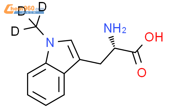1-甲基D3-L-色氨酸結構式