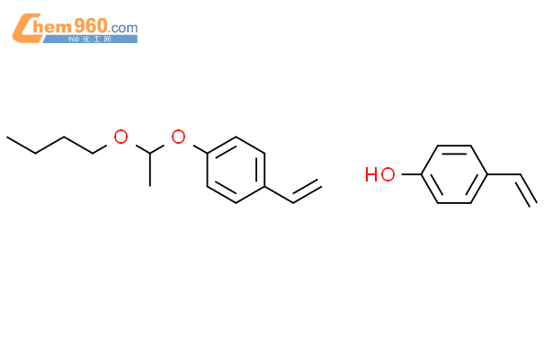 對(1-丁氧基乙氧基)苯乙烯-對羥基苯乙烯共聚物結構式