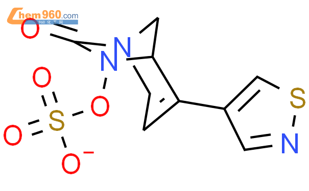 硫酸 單[4-(4-異噻唑基)-7-氧代-1,6-二氮雜雙環[3.2.1]辛-3-烯-6-基]酯 離子(1-)結構式