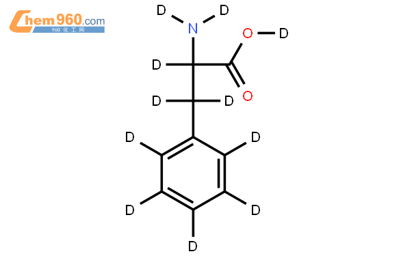 dl-苯丙氨酸-d11结构式,dl-苯丙氨酸-d11化学式 960化工网