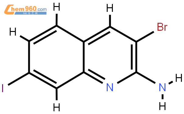 3-Bromo-7-iodo-2-quinolinamine結構式