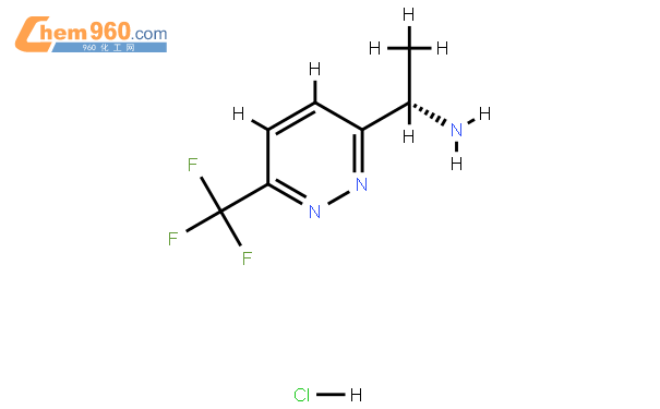 (S)-1-(6-(TRIFLUOROMETHYL)PYRIDAZIN-3-YL)ETHAN-1-AMINE HCL結構式