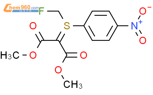 2-[(氟甲基)(4-硝基苯)- λ4-亞砜]-丙二酸-1,3 -二甲酯結構式