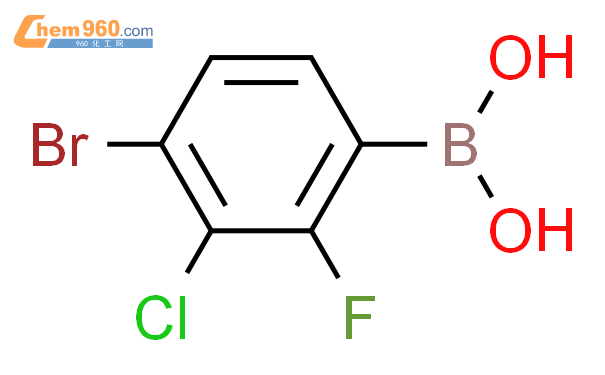 B-(4-溴-3-氯-2-氟苯基)-硼酸結構式