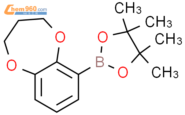 2-(3,4-二氫-2H-1,5-苯并二氧基-6-基)-4,4,5,5-四甲基-1,3-二氧硼烷結構式