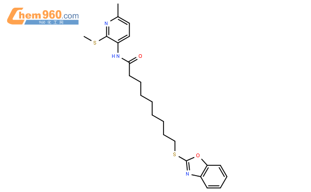 结构式搜索 nonanamide,9-(2-benzoxazolylthio)-n-[6-methyl-2