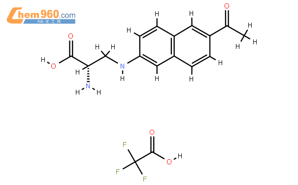 3-[(6-Acetyl-2-naphthalenyl)amino]-L-alanine, monotrifluoroacetate salt結構式