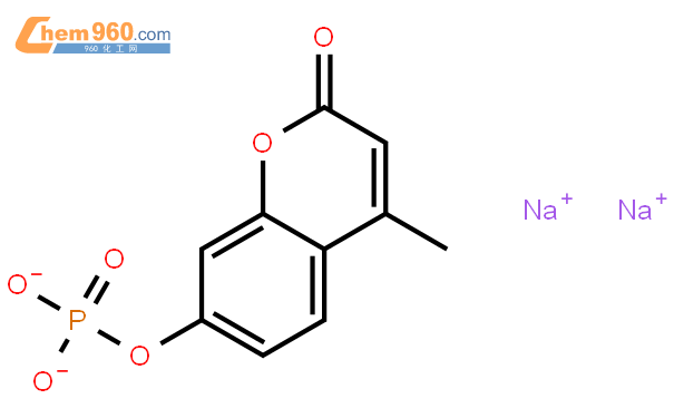 4-甲基-7-(磷酰氧基)-2H-1-苯并呋喃-2-酮二鈉鹽結構式