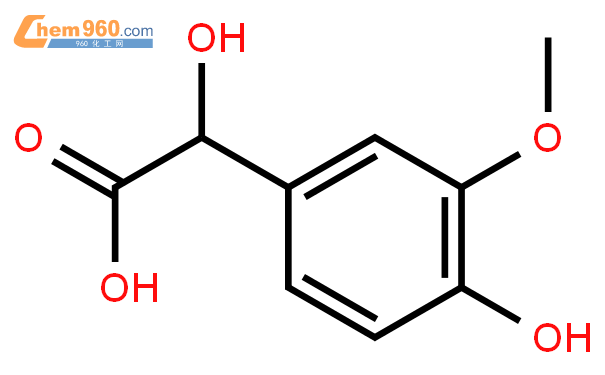 4-羥基-3-甲氧基-DL-扁桃酸結構式