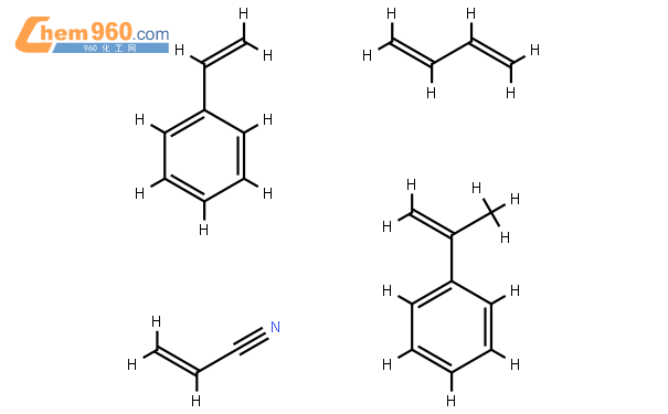 丙烯腈与1,3-丁二烯,乙烯基苯和(1-甲基乙烯基)苯的聚合物结构式