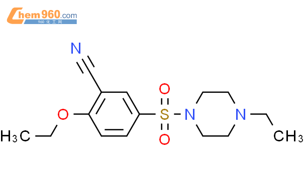 2-乙氧基-5-((4-乙基哌嗪-1-基)磺?；?芐腈結構式
