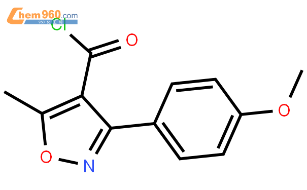 3-(4-甲氧基苯基)-5-甲基-4-異惡唑羰酰氯結構式