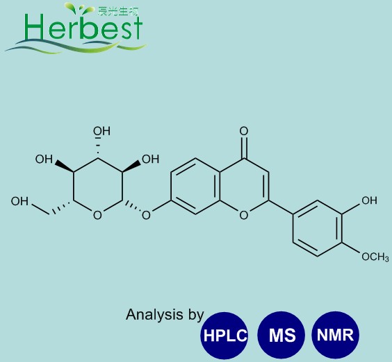 毛蕊异黄酮苷; 毛蕊异黄酮-7-o-β-d-葡萄糖苷结构式图片|20633-67-4