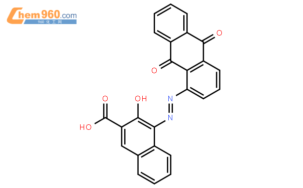 4(9,10-二氢-9,10-二氧代-1-蒽基)偶氮-3-羟基-2-萘甲酸结构式