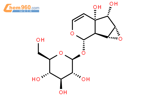 b-D-Glucopyranoside,(1aR,1bR,2S,5aS,6R,6aS)-1a,1b,2,5a,6,6a-hexahydro-5a,6-dihydroxyoxireno[4,5]cyclopenta[1,2-c]pyran-2-yl(9CI)結構式