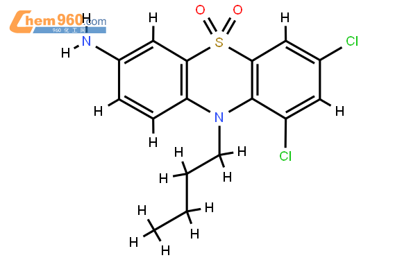 10-丁基-7,9-二氯-10h-吩噻嗪-3-胺5,5-二氧化物结构式