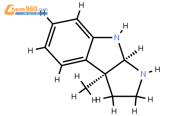 (3as-1,2,3,3a,8,8aα-六氢-3aα-甲基吡咯并[2,3-b]吲哚结构式