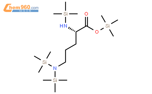 n2,n5,n5-三(三甲基甲硅烷基-l-鸟氨酸 三甲基甲硅烷基酯结构式