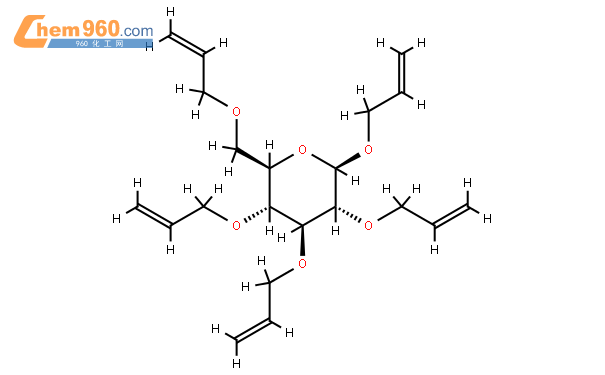 烯丙基 2-o,3-o,4-o,6-o-四烯丙基-β-d-吡喃葡萄糖苷结构式