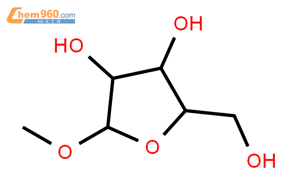 甲基-beta-D-呋喃核糖苷結構式