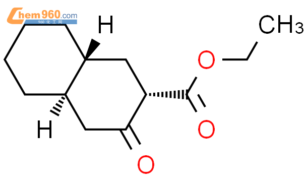 (2α,4aα,8aβ)-十氫-3-氧代-2-萘甲酸乙酯結構式