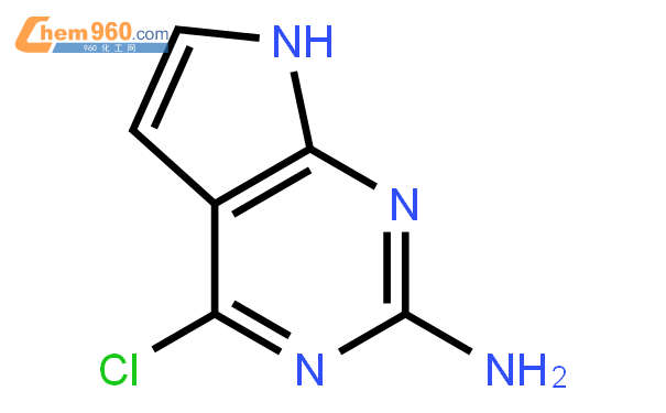 2-氨基-4-氯吡咯并[2,3-d]嘧啶結構式