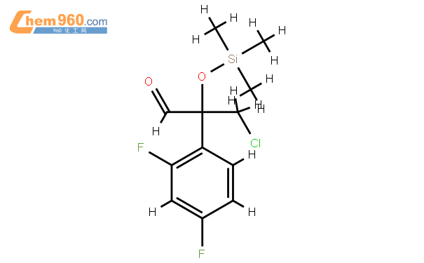 3-Chloro-2-(2,4-difluorophenyl)-2-(trimethylsilanyloxy)propionaldehyde結構式