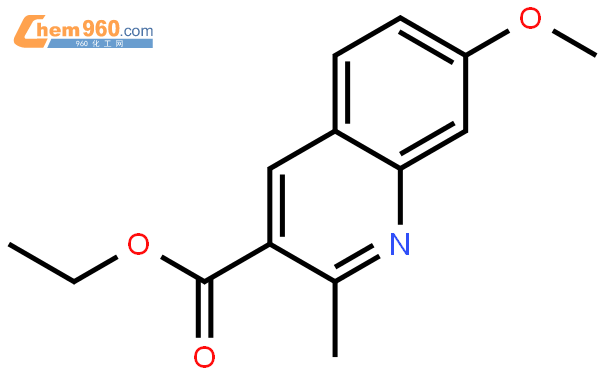 7-甲氧基-2-甲基喹啉-3-羧酸乙酯結構式