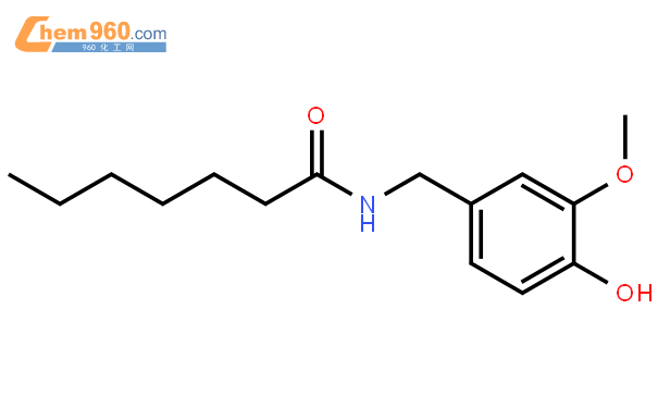 N-(4-hydroxy-3-methoxybenzyl)heptanamide結構式