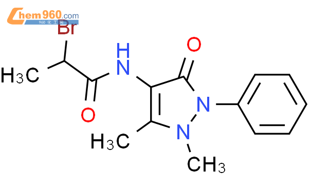 N-安替比林基-2-溴-丙酰胺結構式
