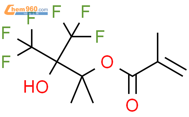 3,3,3-三氟-2-羥基-1,1-二甲基-2-(三氟甲基)丙基2-甲基-2-丙烯酸結構式