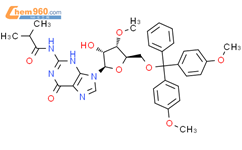 N2-异丁基-5'-O-(4,4'-二甲氧基三苯基)-3'-O-甲基鸟苷结构式图片|103285-33-2结构式图片